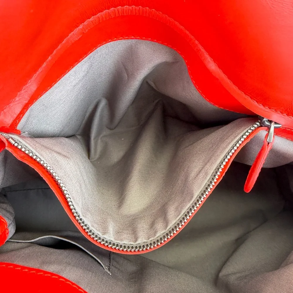 Bottega Veneta Intrecciato Leather Red Flap Shoulder Bag - Picture 12 of 16